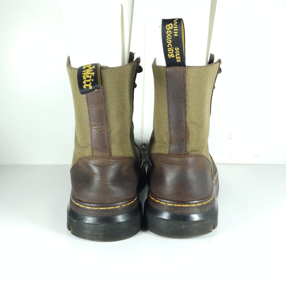 Dr. Martens Combs II Men's US11 Brown Leather Canvas Lace-Up Combat Boots - Picture 9 of 14